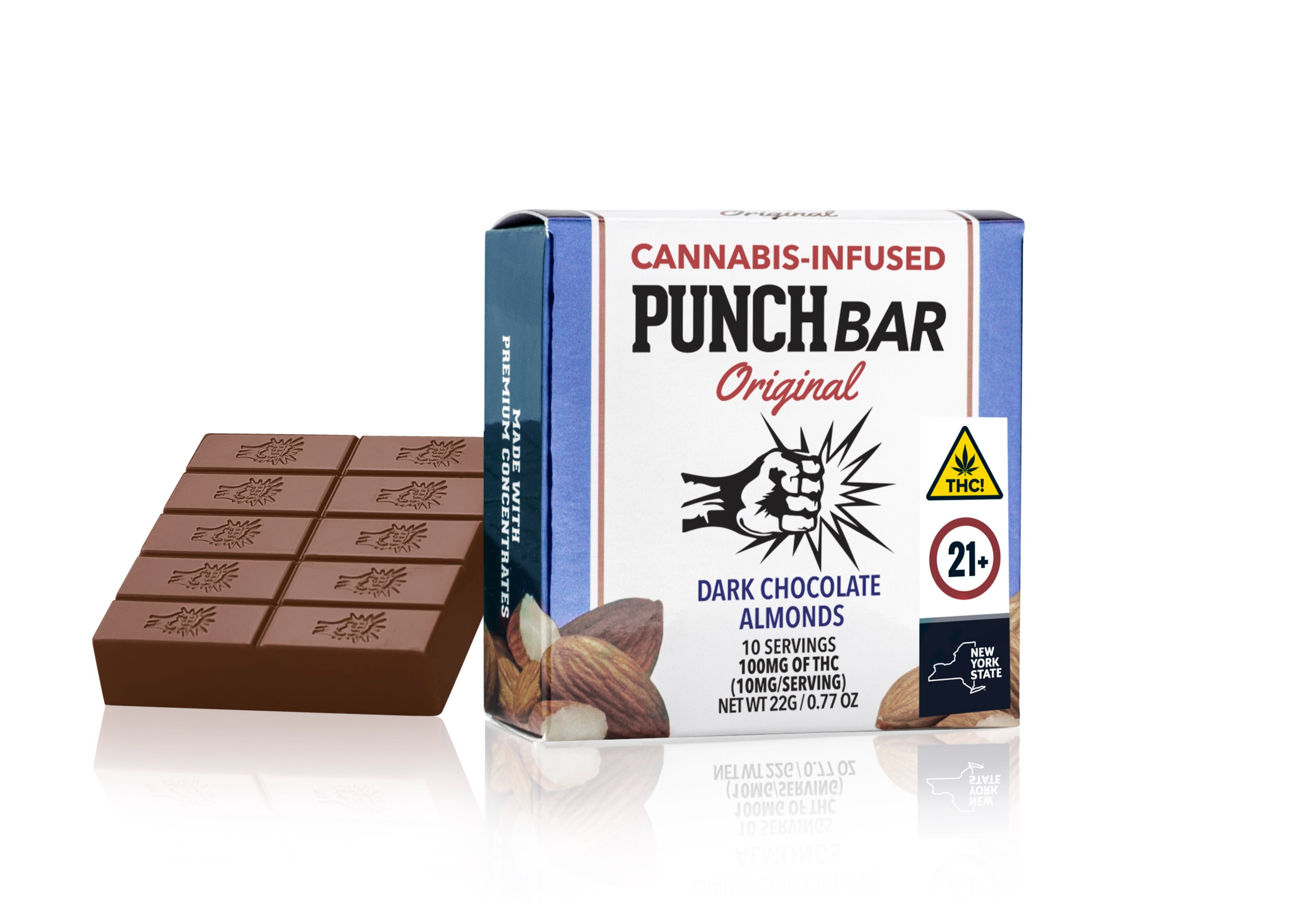 Dark Chocolate Almond Punch Bar 100mg