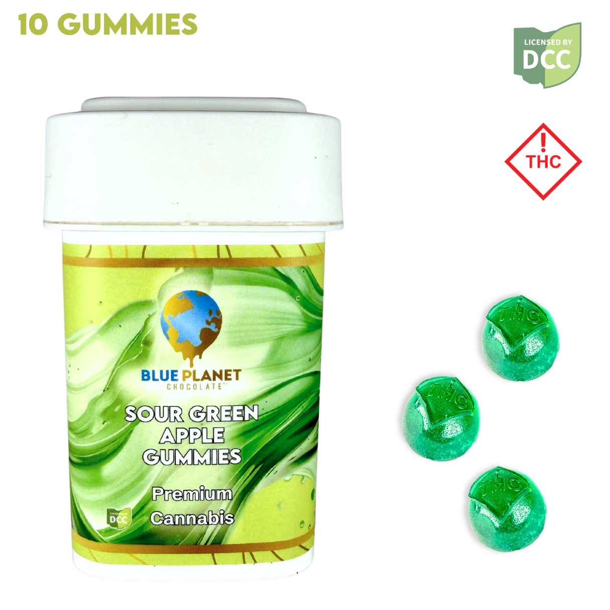 Blue Planet Gummies Sour Green Apple