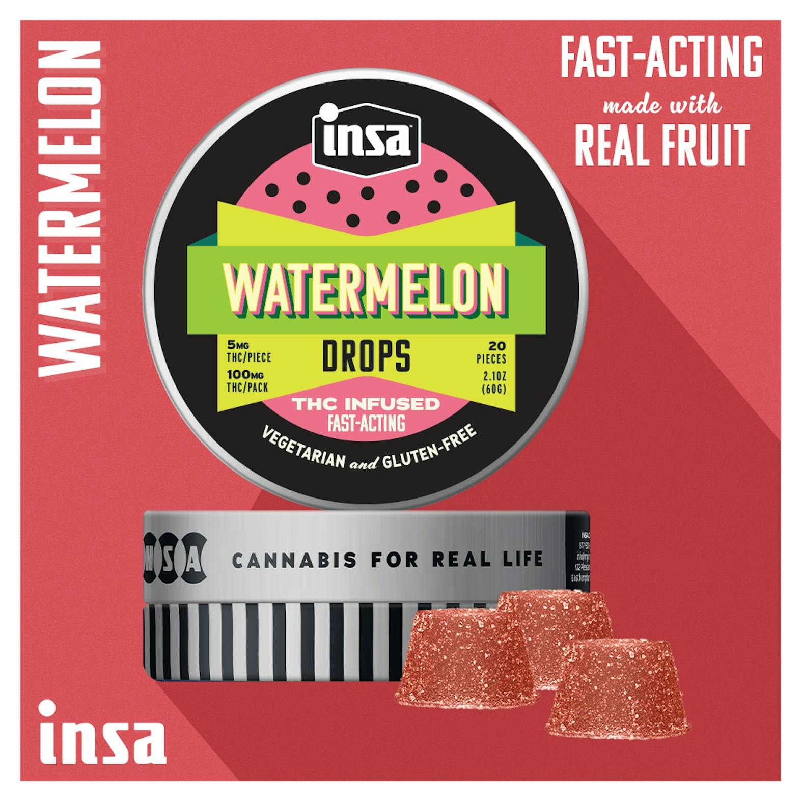 Watermelon Drops | Gummy | 100mg | 20pk