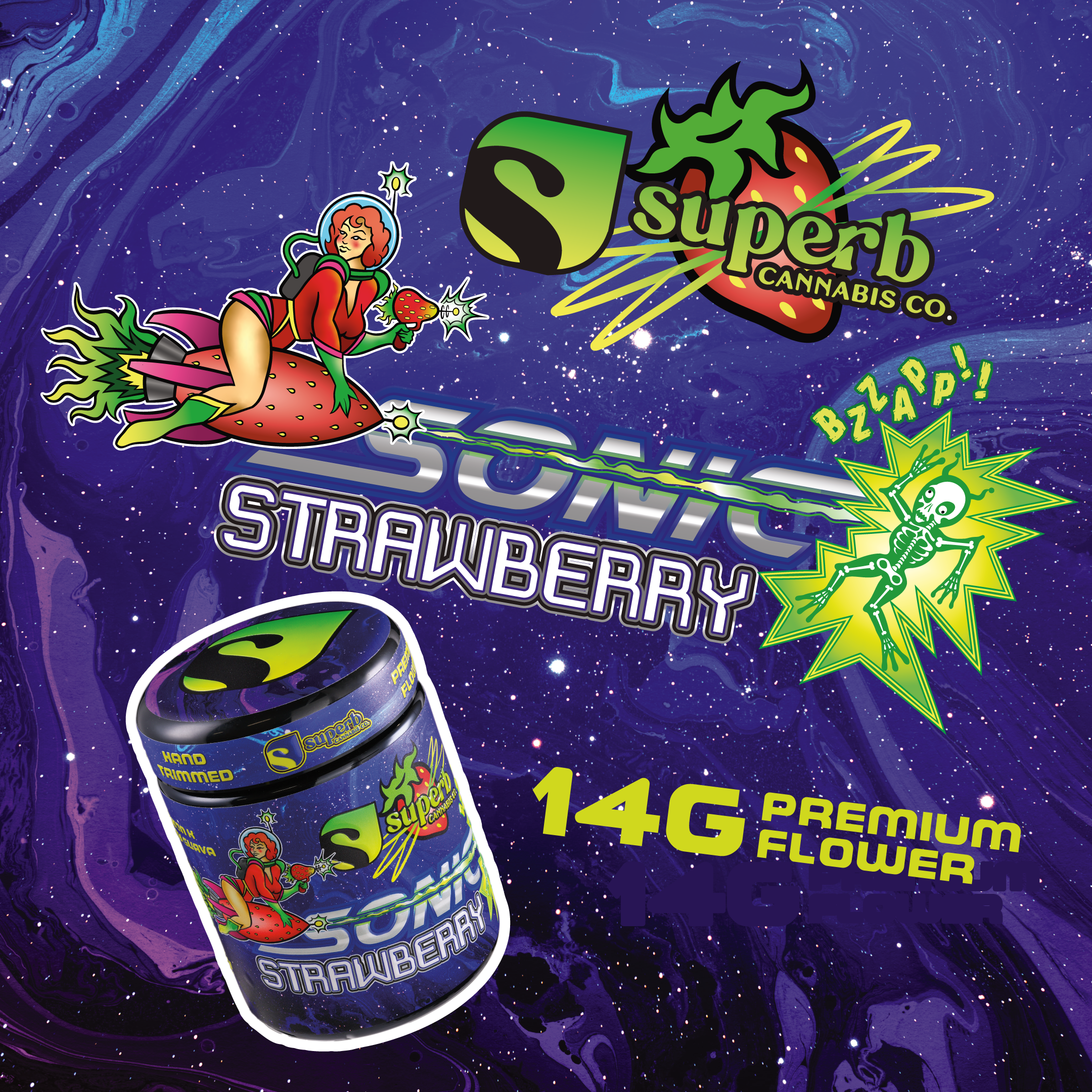 Superb | Super Sonic Strawberry | 14g Pre-Pack Jar