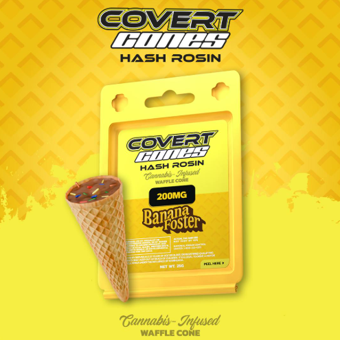 Covert Cups - Bananas Foster - 200mg Hash Rosin Cones