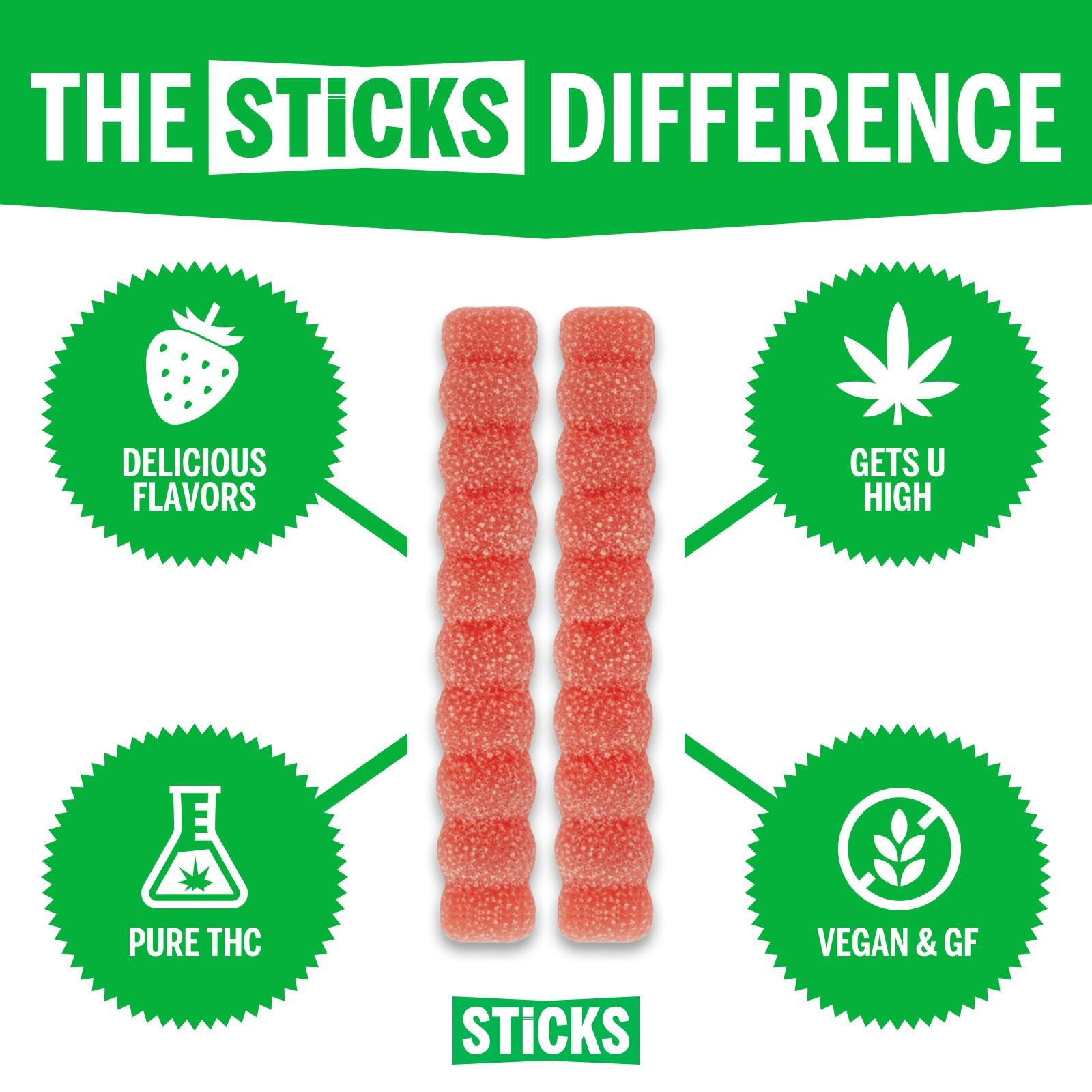 Sticks Gummy Sour Melon Bomb