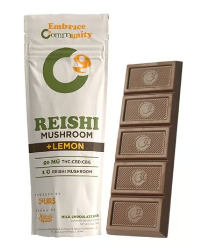 Lemon Milk Chocolate Bar | 1:1:1 THC:CBD:CBG | 1g Reishi | 50mg