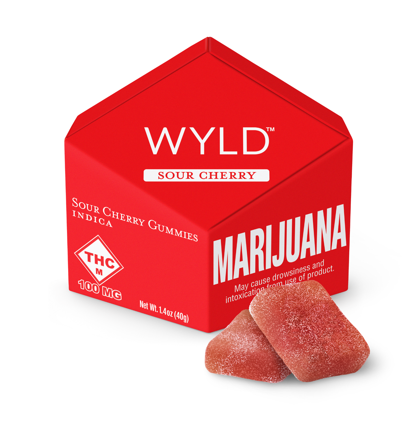 WYLD Sour Cherry Indica Gummies 100mg 10pk