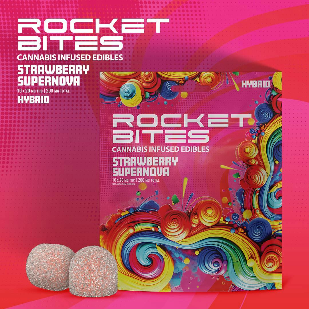 Rocket Bites: Strawberry Super Nova 200MG Gummies