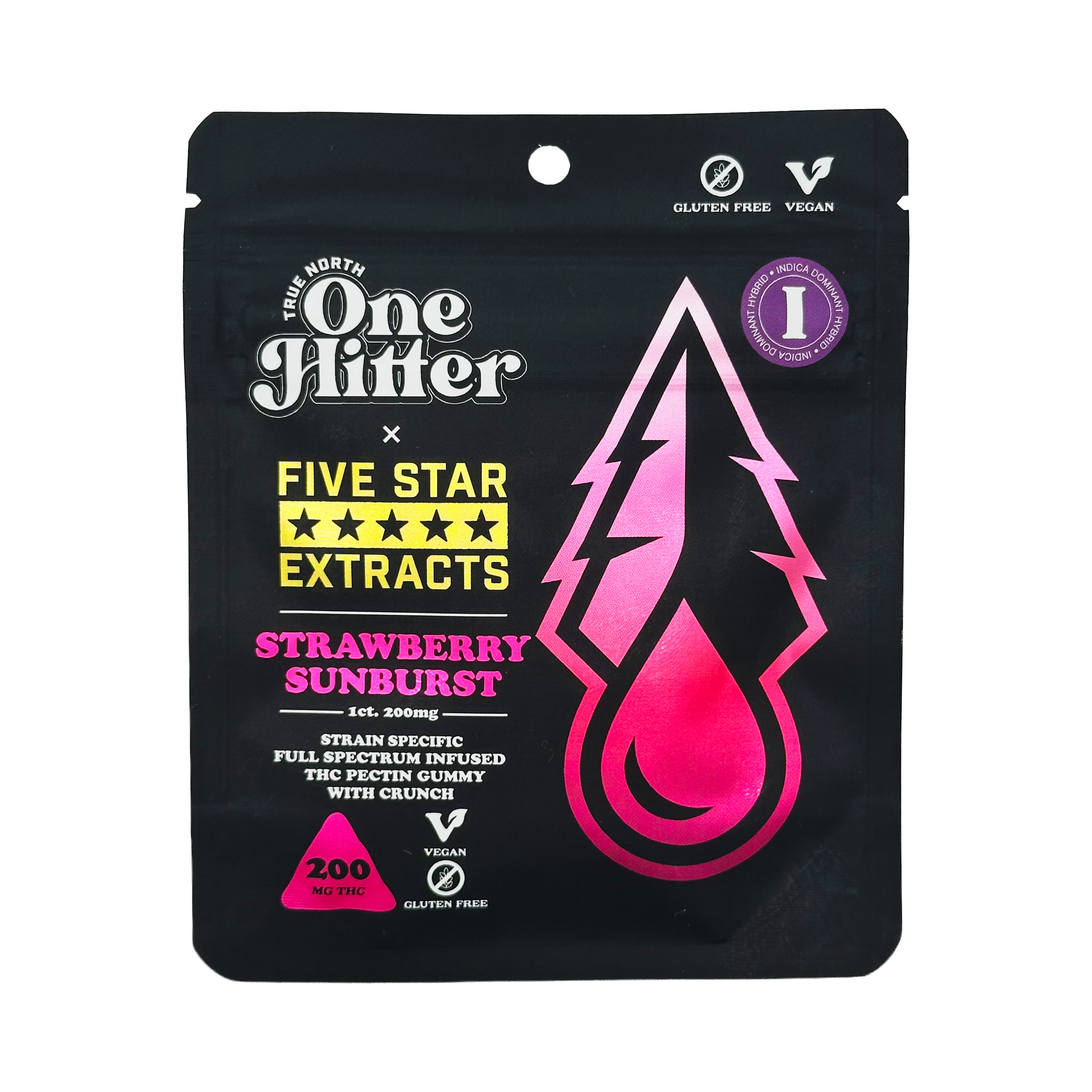 True North | 200mg Full Spectrum One Hitter Gummy | Strawberry Sunburst