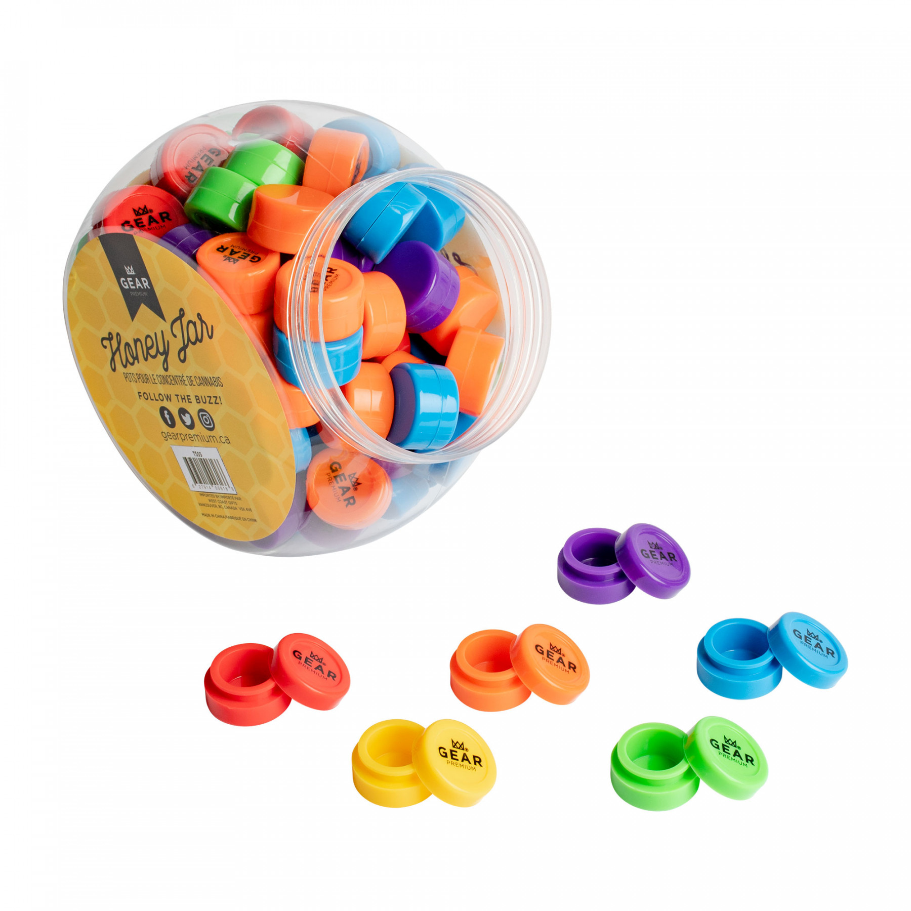 Gear Premium - Silicone Concentrate Container - Honey Jar - Assorted Colours
