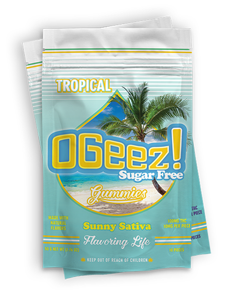 OGeez - Tropical Sugar Free Sativa 100mg 10-Pack