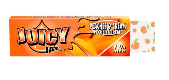 Juicy Jay's - 1.25'' Flavoured Rolling Papers - 32 Papers Per Pack - Peaches & Cream