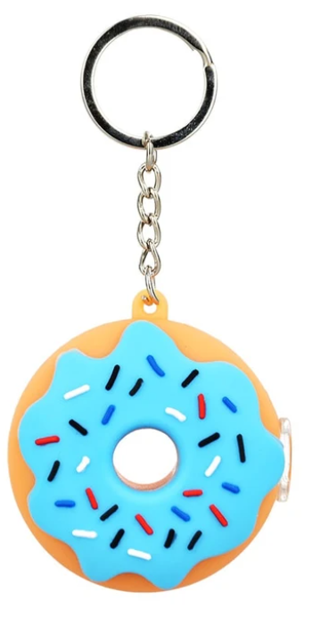 Mini Donut Silicone Pipe Keychain 2.25" assorted product photo