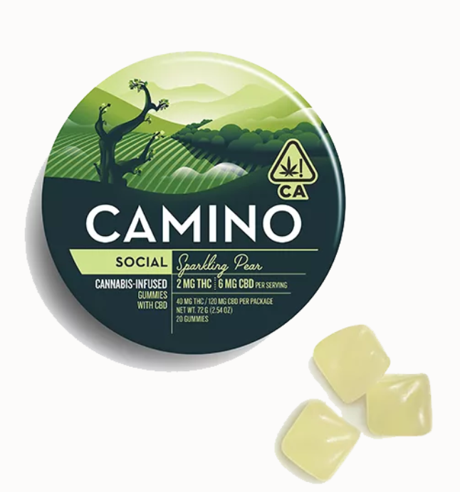 Camino Social Sparkling Pear 20pk 2mg Gummies