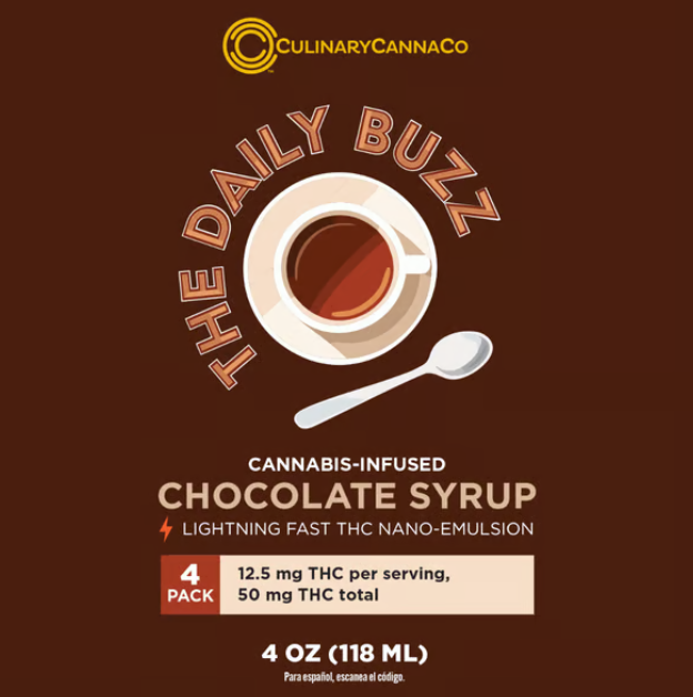 Culinary Cannabis Co - Daily Buzz Chocolate Syrup - Infused Sauce - 50mg (4pk)