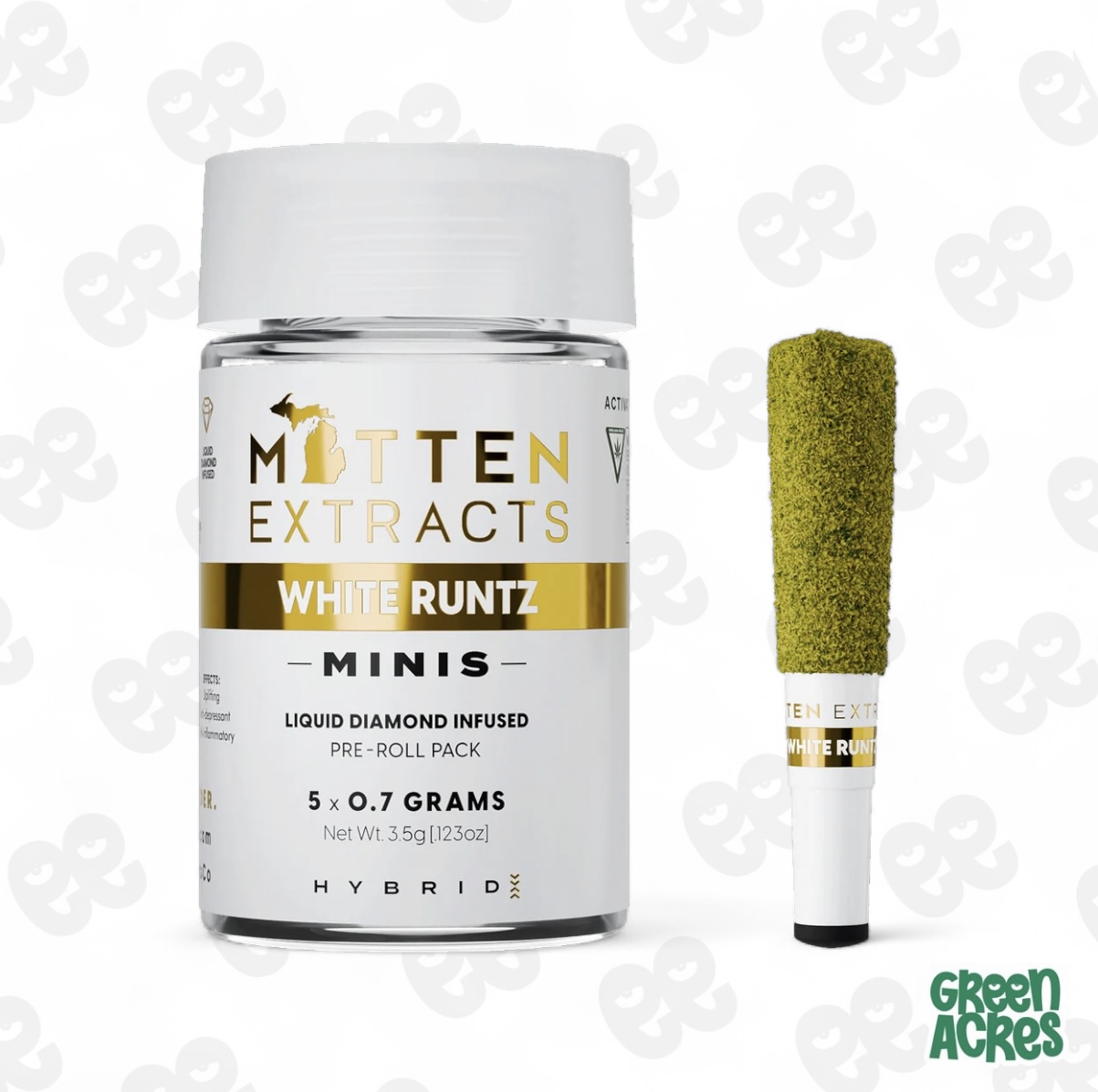 Mitten Extracts: White Runtz 5 Pack Infused Pre-Roll's (5x0.7g)