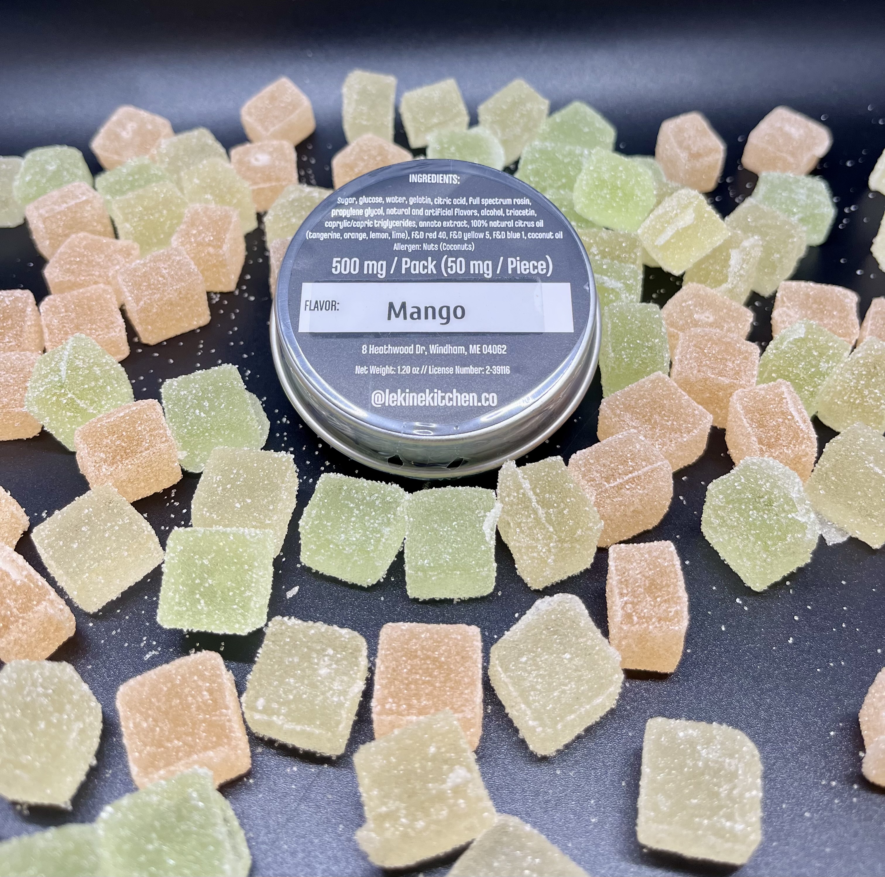 Undertow x Le Kine Kitchen: Mango 50mg/ Hash Rosin Gummies