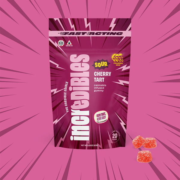 Fast Acting Sour Cherry Tart | Gummies | 20 pack | 100mg THC