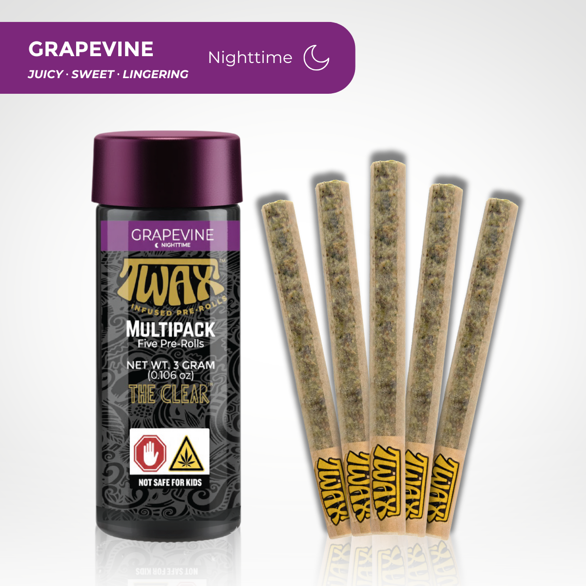 TWAX l Grapevine Infused Pre Rolls 5pk l 3g