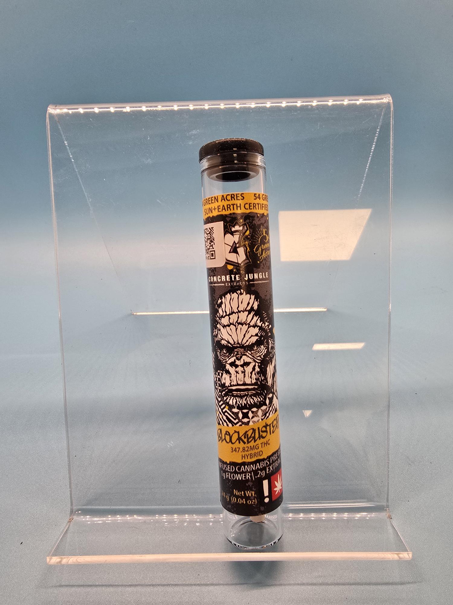 BLOCKBUSTER - INFUSED PREROLL - 1G - HYBRID - HINDU KUSH x RASPBERRY PARFAIT