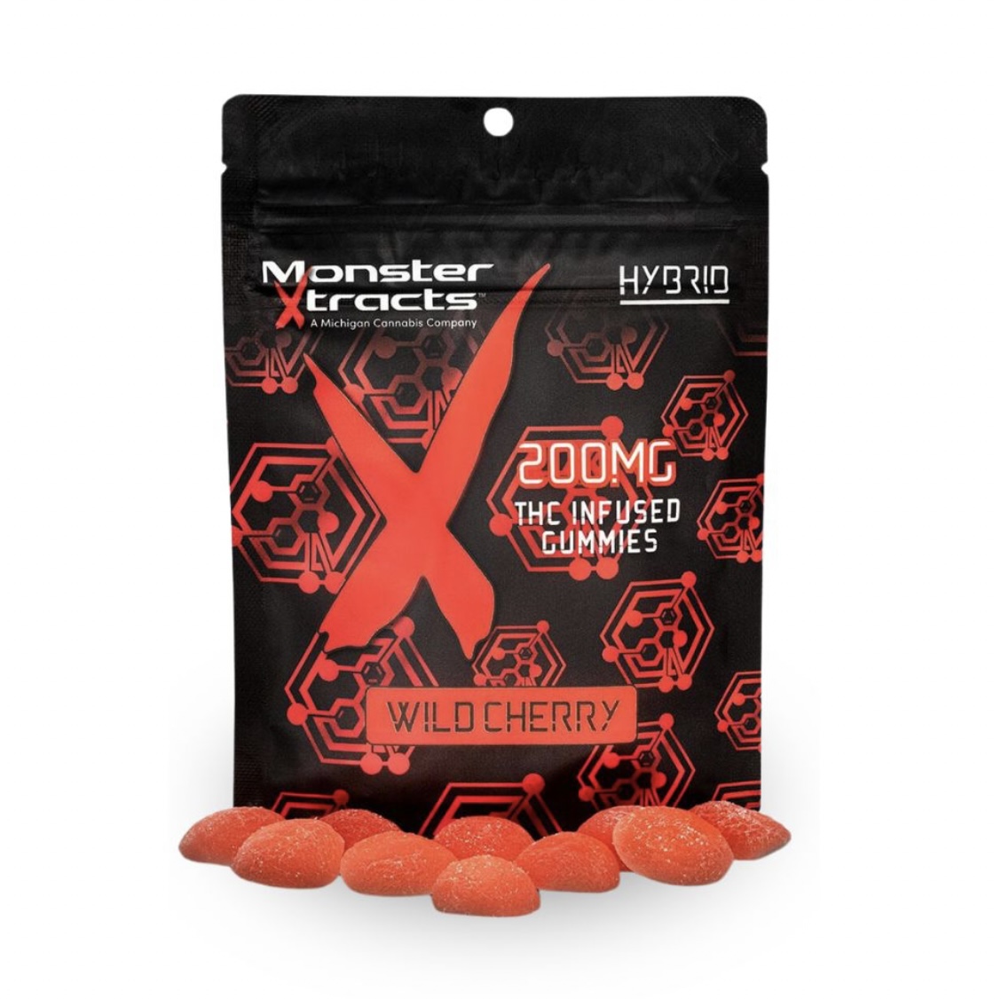 Monster X: Wild Cherry 200MG Gummies (H)