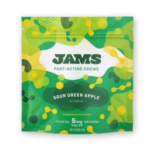 JAMS, Sour Green Apple Fast Acting Jellies, (H) 20:1 (20 x 5mg)