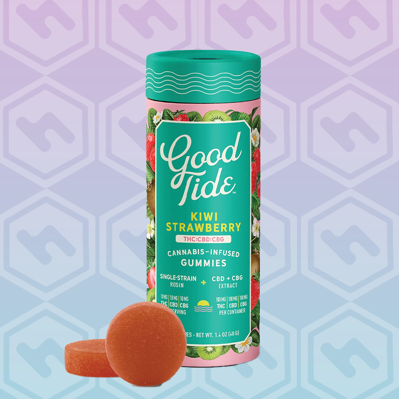 Kiwi Strawberry | Live Rosin Gummies | CBD:CBG:THC 100mg:100mg:100mg | 10 Pack