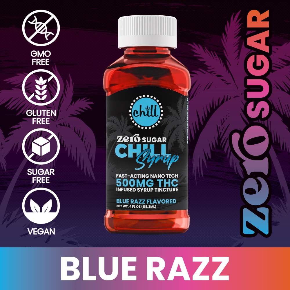 Chil Medicated | 200MG THC Syrup | Sugar Free | Blue Razz