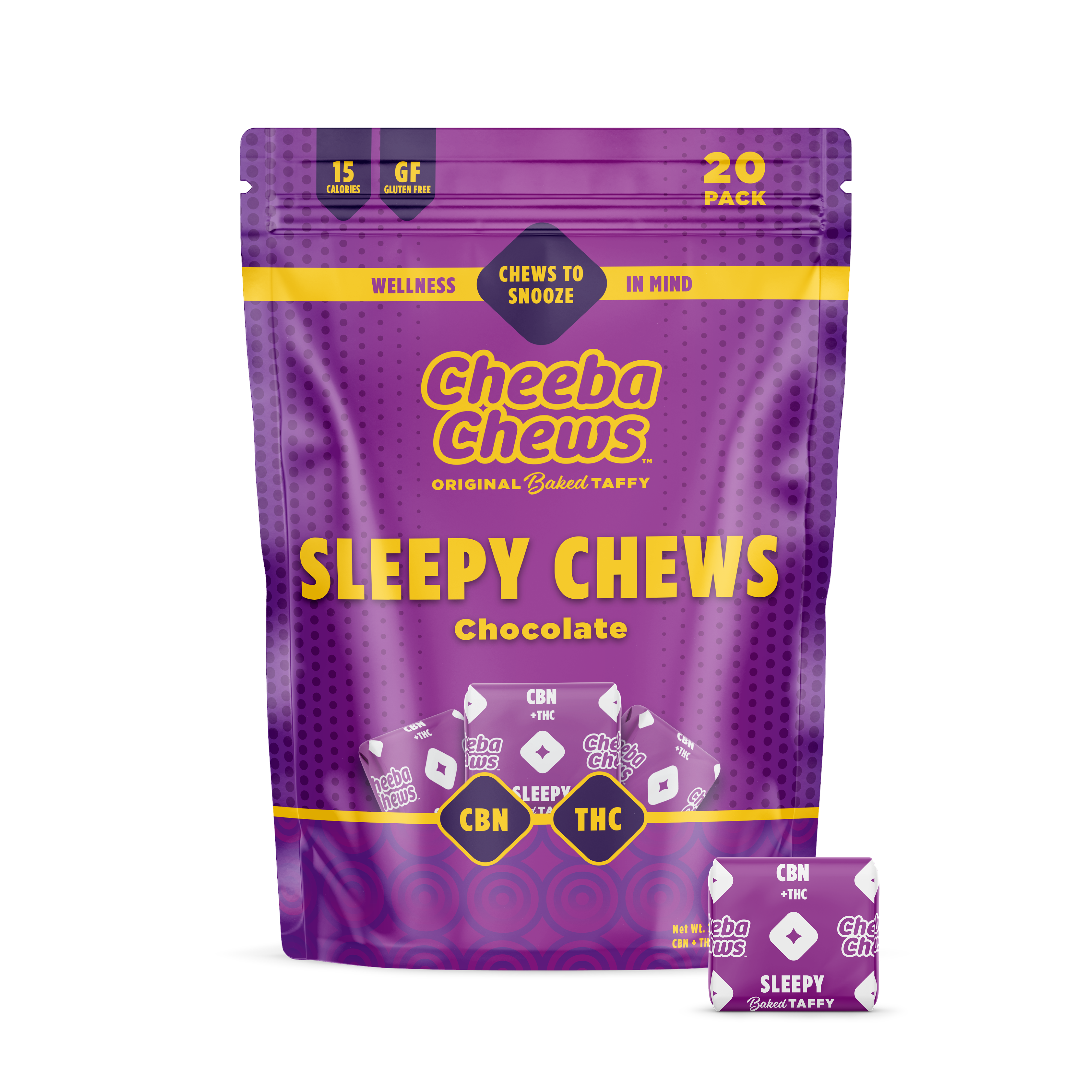 Cheeba Chews | Chocolate Taffy | Sleepy | 2 THC : 1 CBN | 20pk/100mg