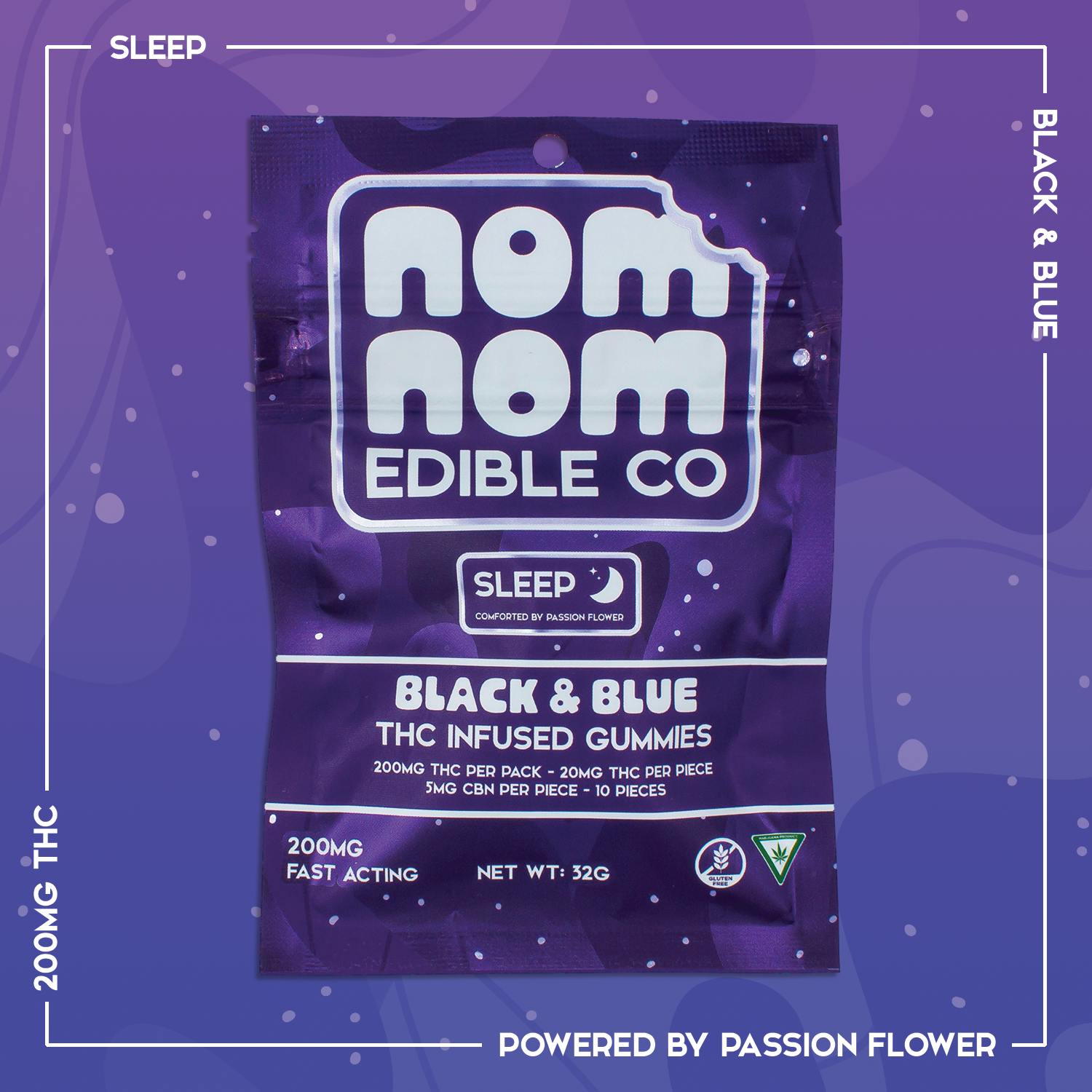 Black & Blue | 20mg x 10 4:1 CBN Sleep | Nom Nom