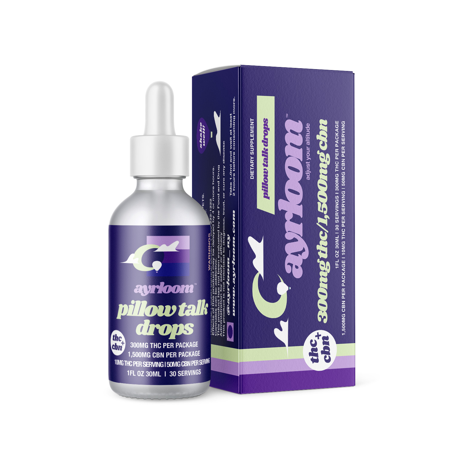 TINCTURE - PILLOW TALK DROPS (300MG THC - 1500CBN)