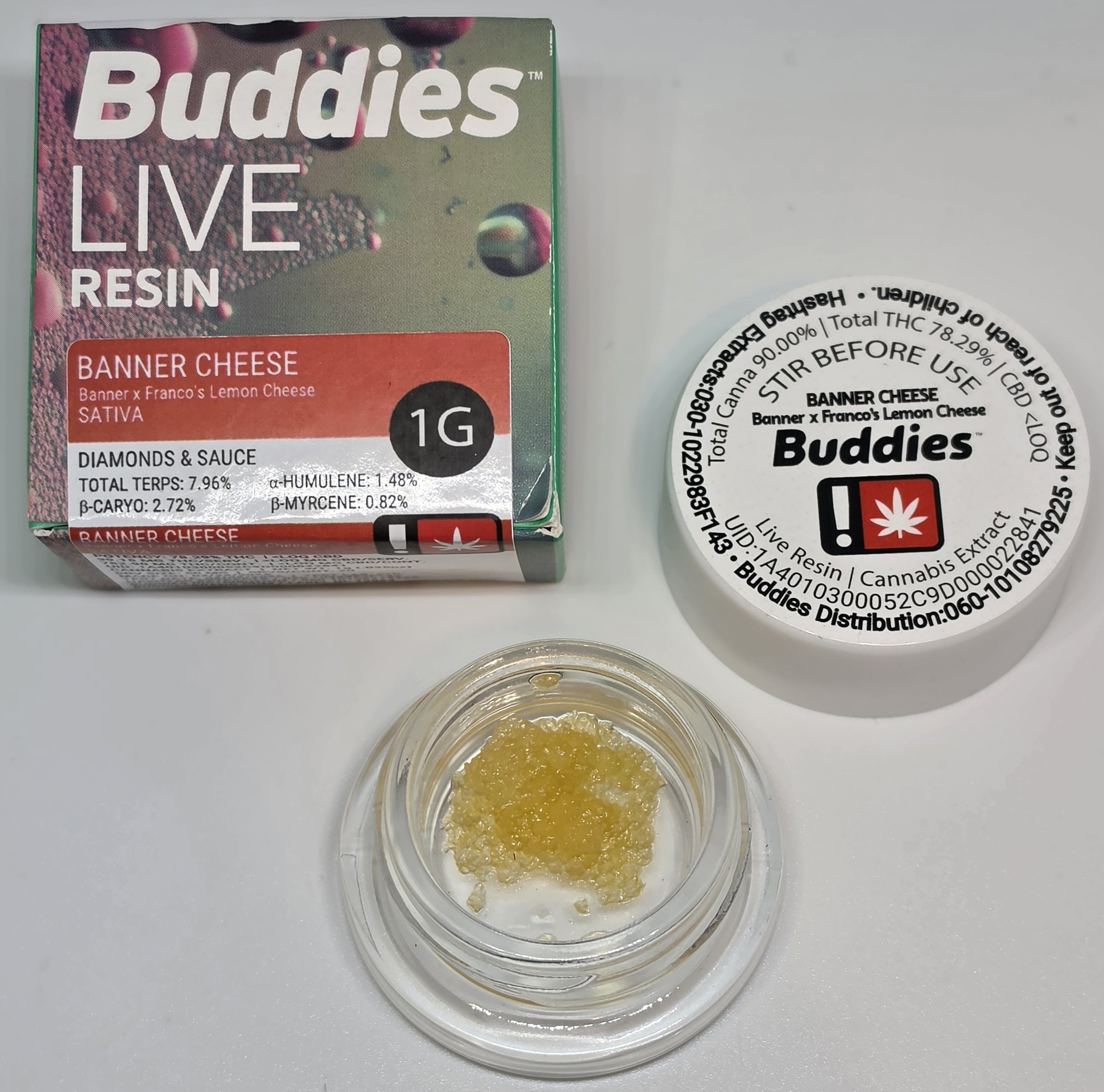 BUDDIES - LR - DIAMONDS & SAUCE - EXTRACT - 1G - SATIVA - BANNER CHEESE