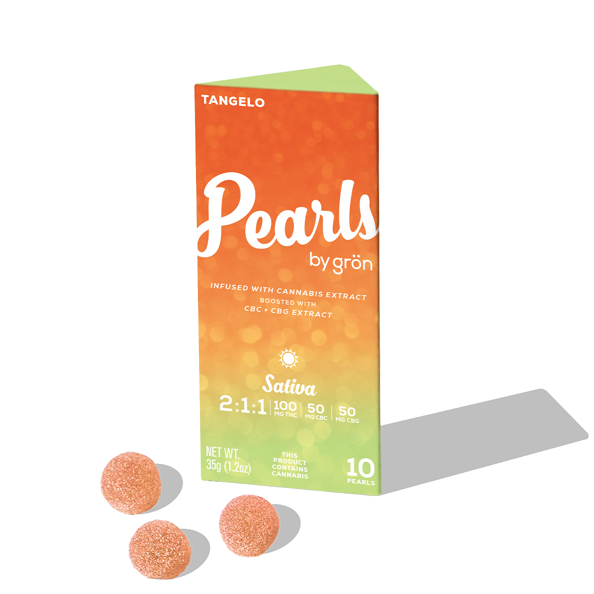 2:1:1 THC/CBC/CBG TANGELO PEARL GUMMIES 100MG GRON M{639} N{}