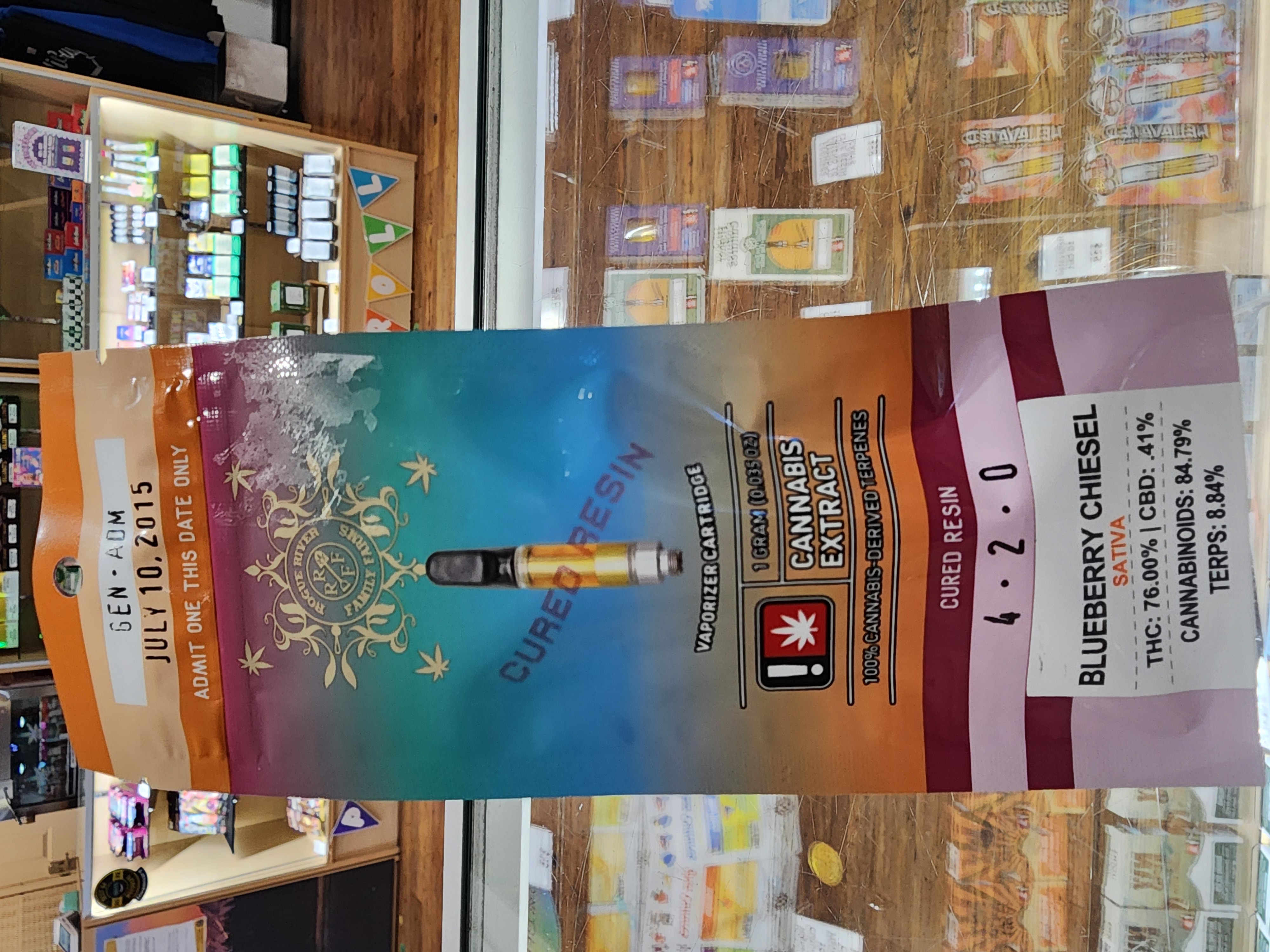 ROGUE RIVER - VAPE - CURED RESIN - 1G - SATIVA - BLUEBERRY CHIESEL