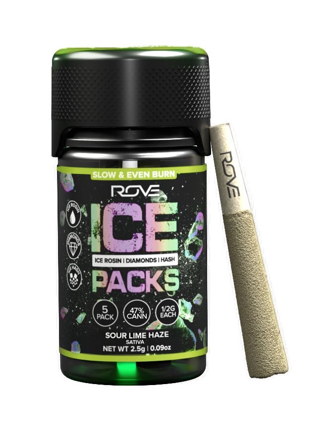 Rove Rove | Sour Lime Haze (S) Rosin, Diamonds, Hash Infused Pre Rolls | 5 Pack (2.5g)