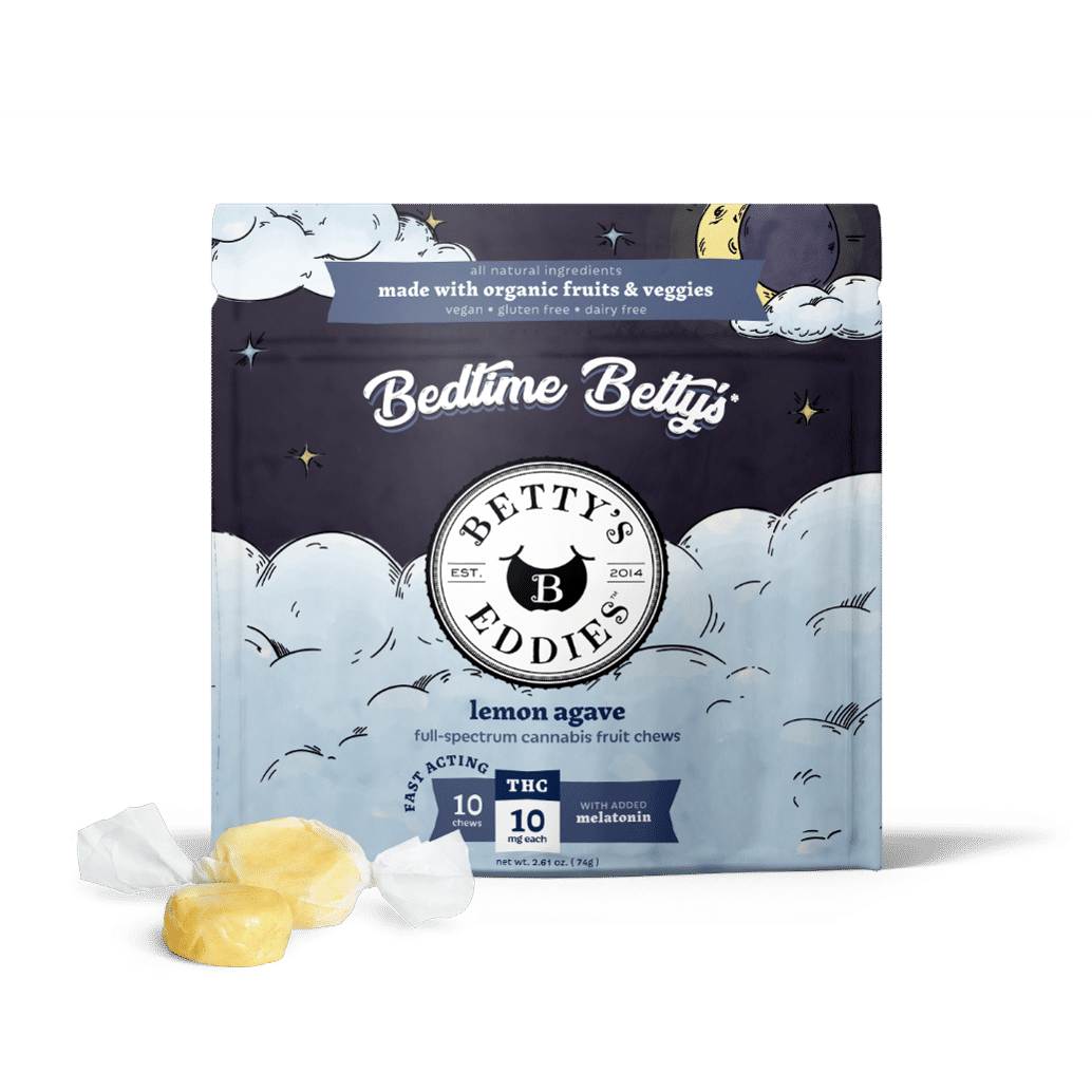 BETTY'S EDDIES Fruit Chew 50mg: Bedtime Lemon Agave + Melatonin 2pc
