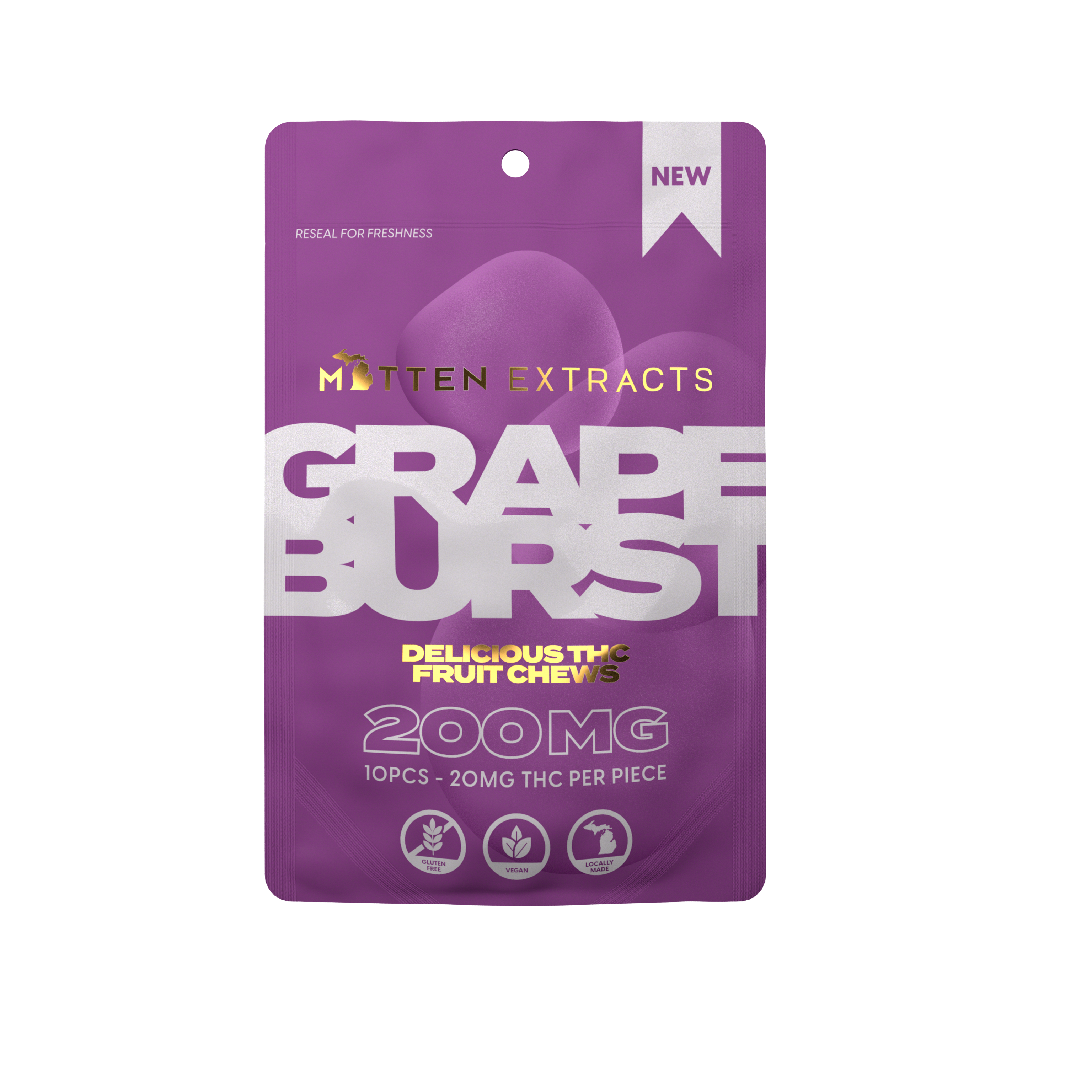 Grape | 200MG Gummies (10 pk) | Mitten Extracts