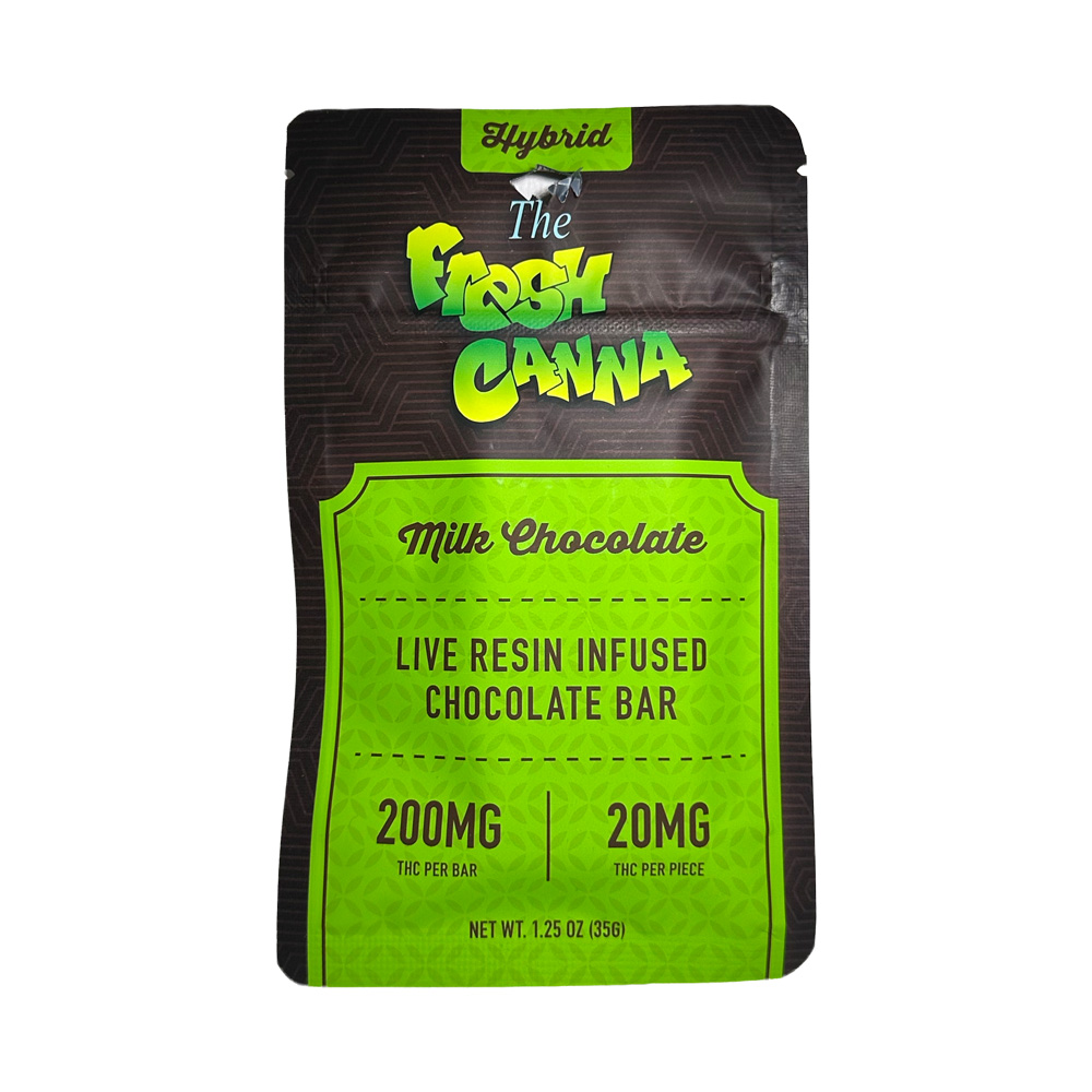 Fresh Canna | 200mg THC Chocolate Bar | Milk Chocolate