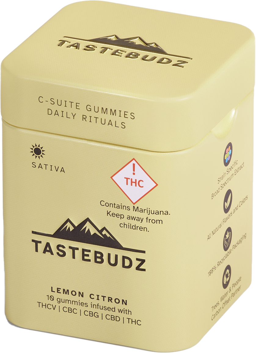 Tastebudz | Gummies | Sativa | Lemon Citron | 1:1:1 THCV:CBC:CBG:CBD:THC | 40mg