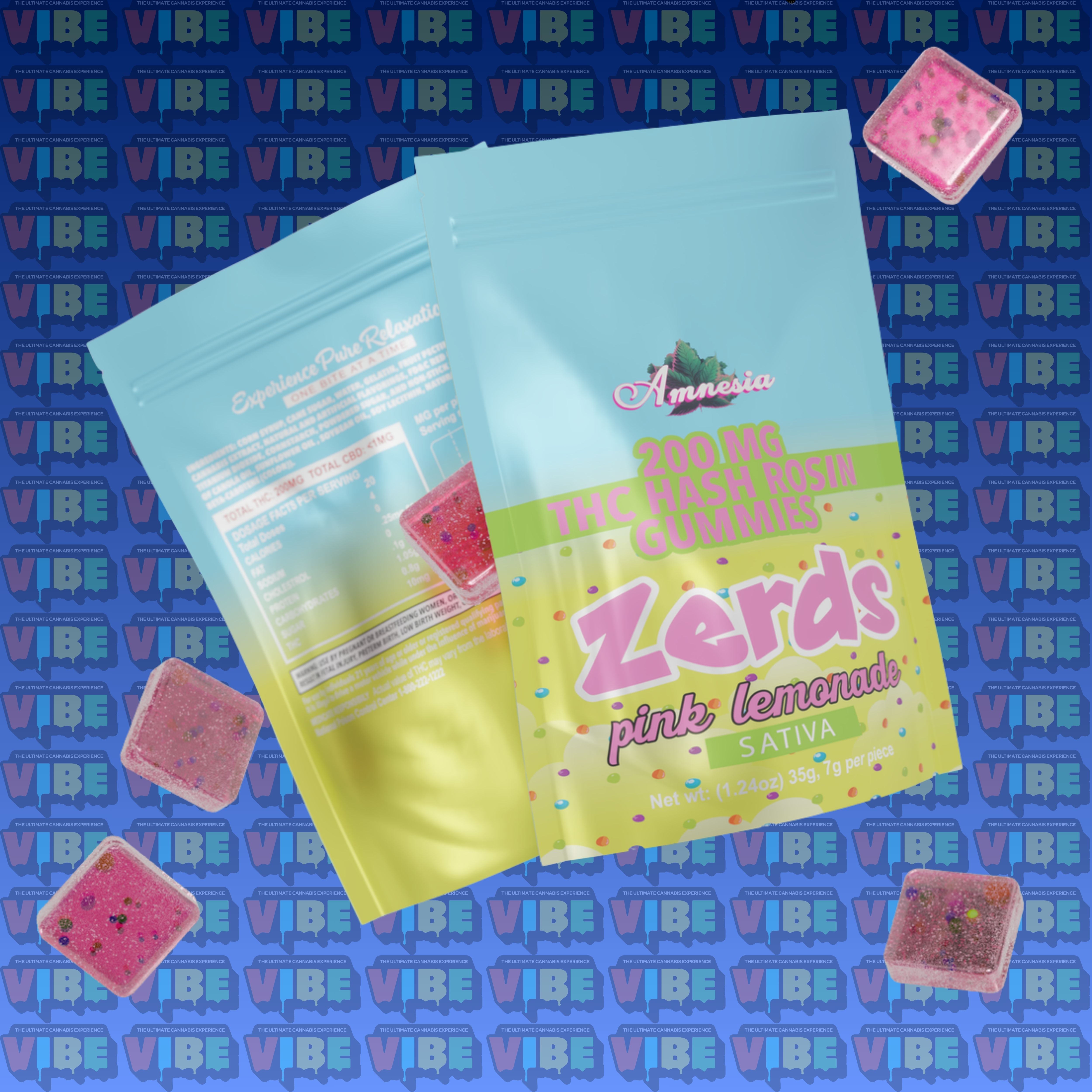 Pink Lemonade Zerds 5pk | 200mg Hash Rosin Gummies | REC