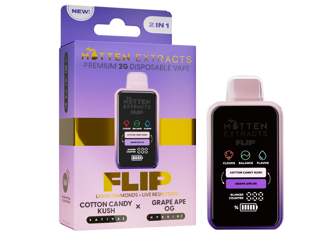 Mitten FLIP - Disposable 2g - Cotton Candy Kush x Grape Ape OG