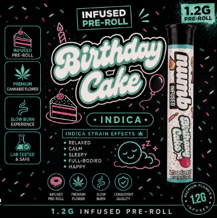 NUMB INFUSED PREROLL | BIRTHDAY CAKE