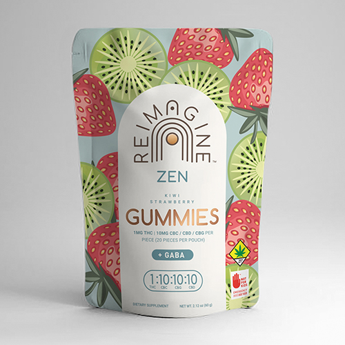 Kiwi Strawberry Zen 10:10:10:1 CBC:CBG:CBD:THC Gummies | 620mg (DOH)