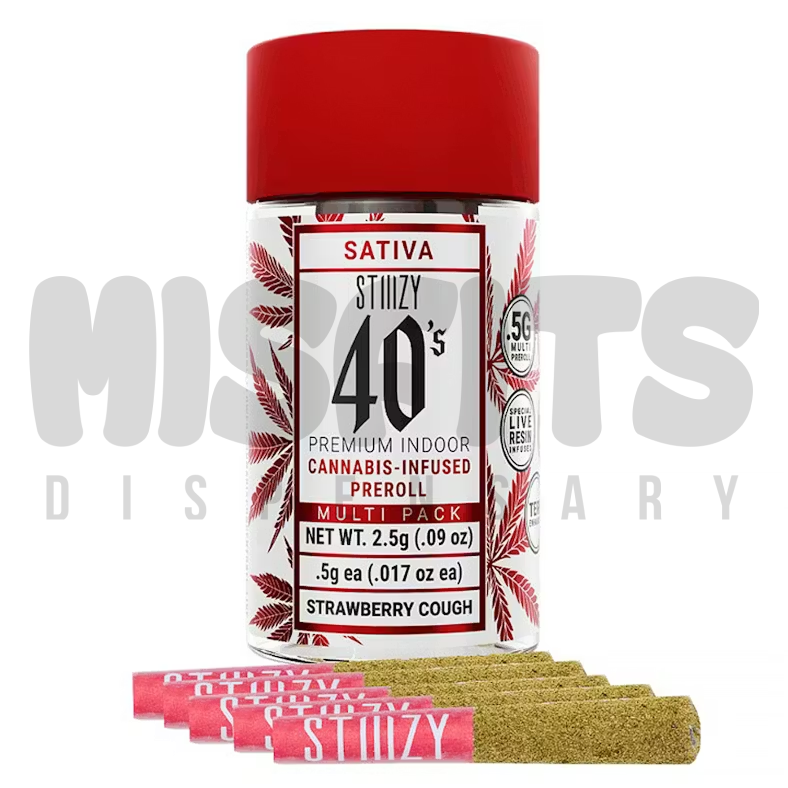STIIIZY | Strawberry Cough 40's Infused Pre-Roll 0.5g 5-pack | 2.5g