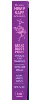 Granddaddy Purps 600mg Cbd Disposable