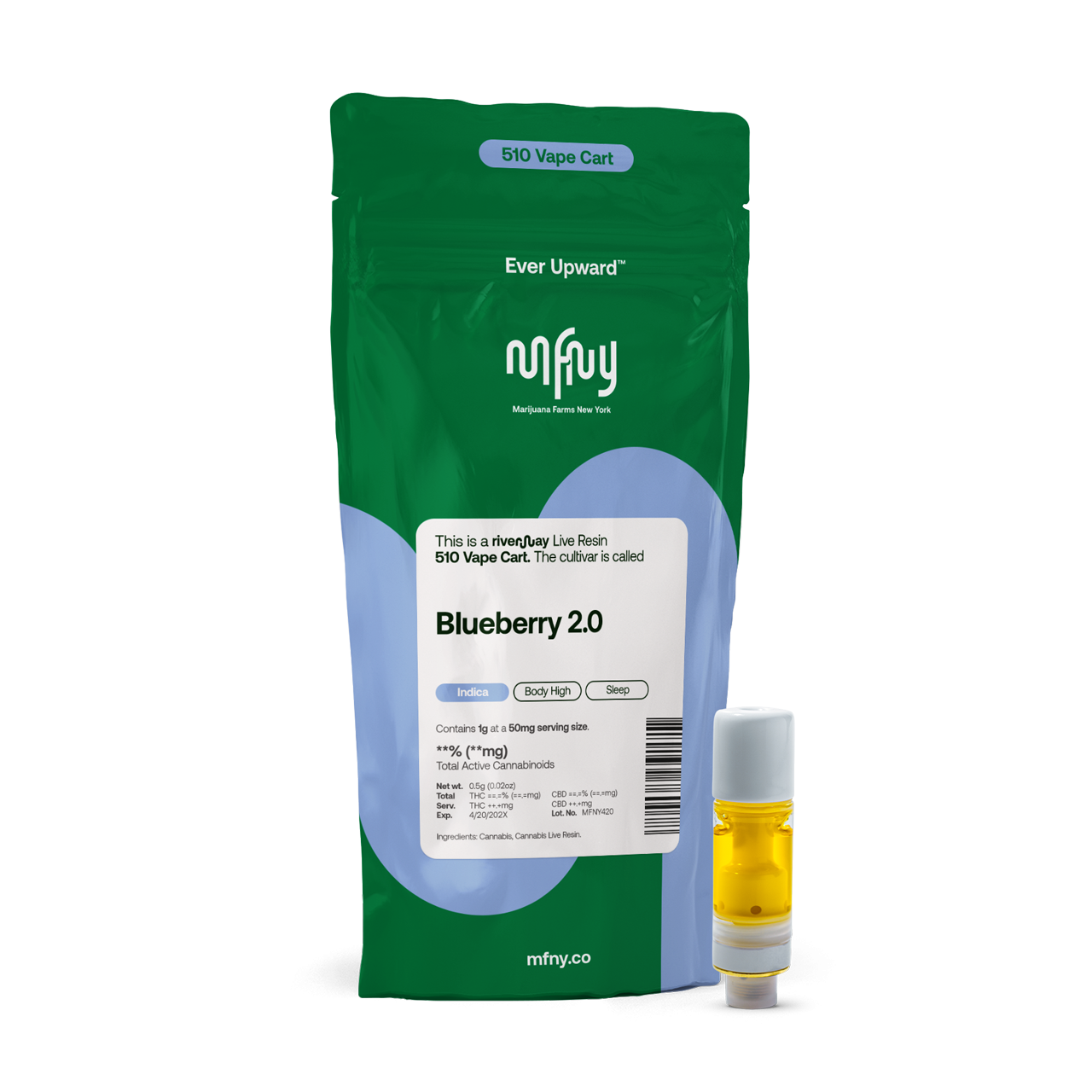 Blueberry 2.0 Live Resin 510 Cart | 1g