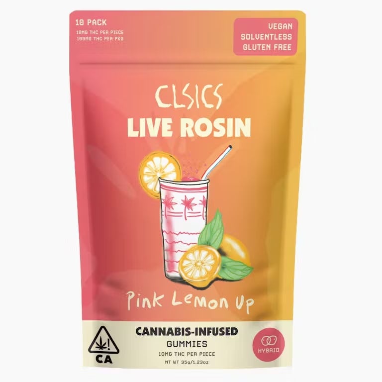 EDIBLE - LIVE ROSIN GUMMIES - 100MG - HYBRID - PINK LEMON UP