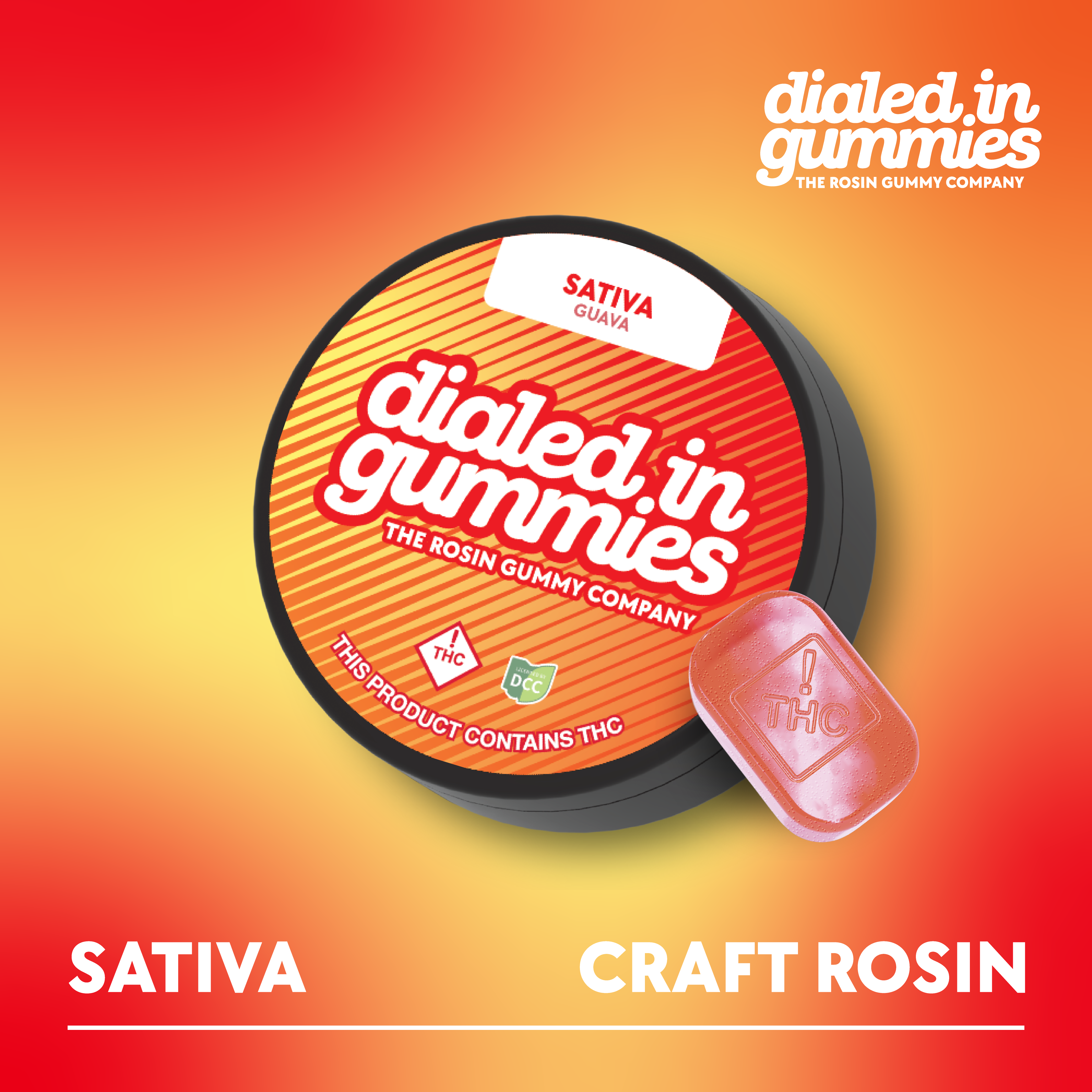100mg - Guava - Rosin Gummies 10pk