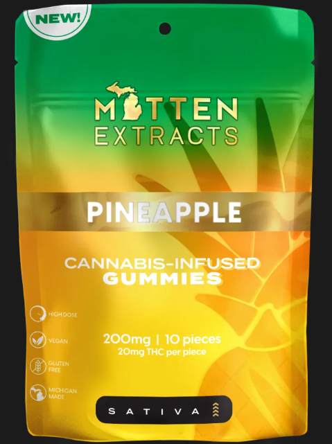 Mitten Extracts - Pineapple - 200mg Gummies