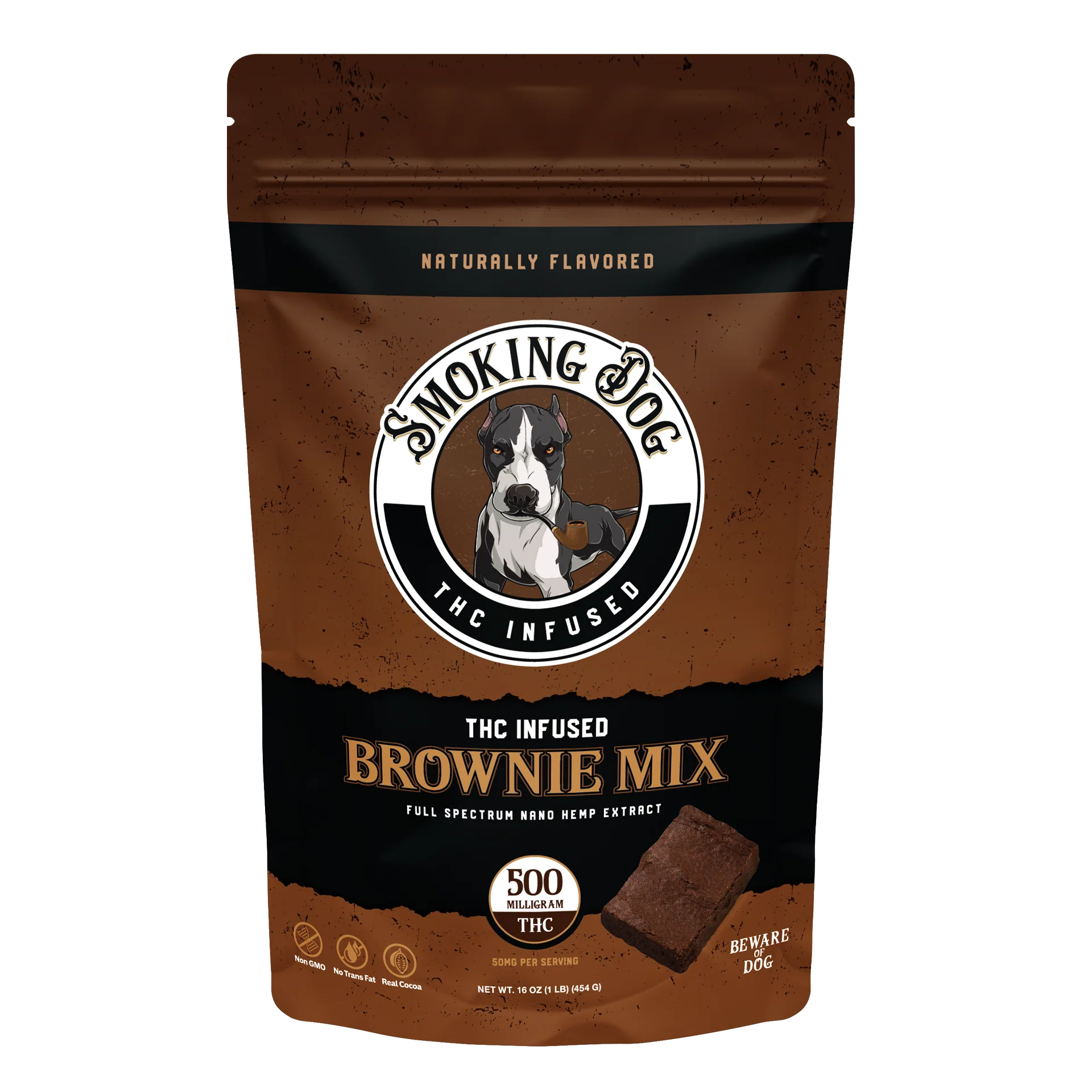 Smoking Dog - THC Brownies - 500 MG - 16 oz - Chocolate