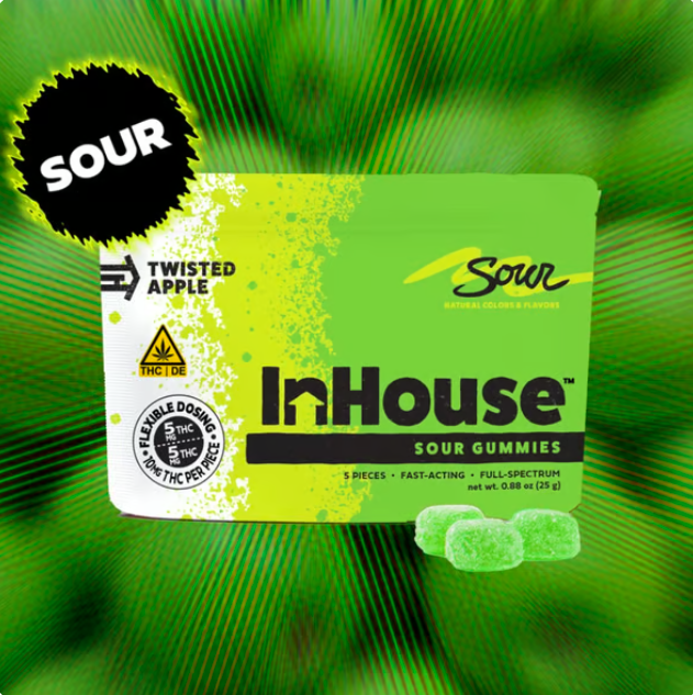 Sour Apple Gummies 10mg Each (50mg Total)