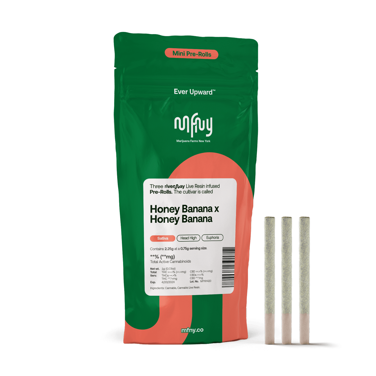 MFNY | Honey Banana x Honey Banana | Sativa | 3 Pack Live Resin Infused Pre-Roll | 2.25g