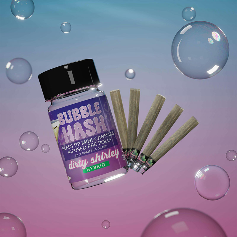 Amnesia | 5-Pack Bubble Hash Infused Pre-rolls | Dirty Shirley